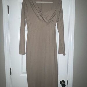 ASTR Tan Ribbed Dress